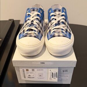 Burberry Checkered Blue and White Sneakers